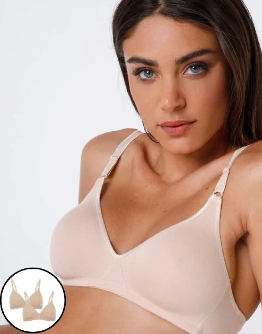 Donna LOVABLE Senza Ferretto|Multipack Reggiseni-Bipack reggiseni senza ferretto Cotton Line in cotone, nudeREF# L1604