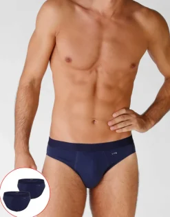 Uomo LOVABLE Multipack|Slip-Bipack slip in cotone elasticizzato, bluREF# L09G3