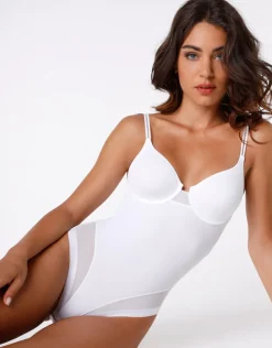 Donna LOVABLE Body E Lingerie-Body contenitivo con ferretto in microfibra e tulle Millenium Equilibre, REF# 3005