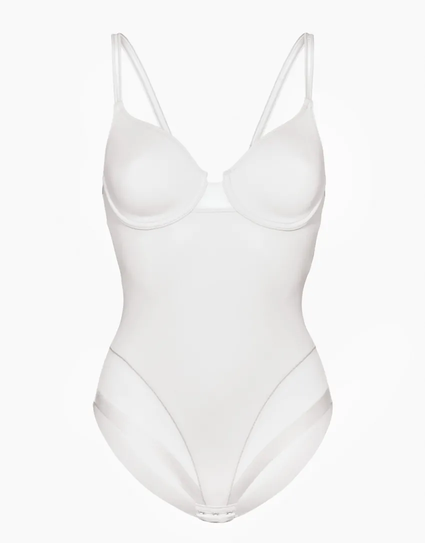 Donna LOVABLE Body E Lingerie-Body contenitivo con ferretto in microfibra e tulle Millenium Equilibre, REF# 3005