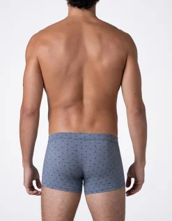 Uomo LOVABLE Boxer-Boxer Classic Cotton Modal, blu stampa alberiREF# L0E9V