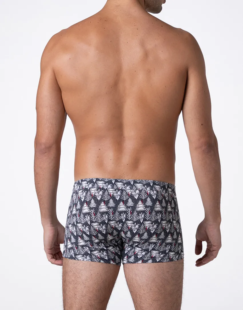 Uomo LOVABLE Boxer-Boxer Funny Xmas in stretch cotton, stampa alberiREF# L0E9W