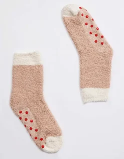 Donna LOVABLE Calze E Collant-Calzini Warm and Cuddle Slipper, rosa e avorioREF# L0EET