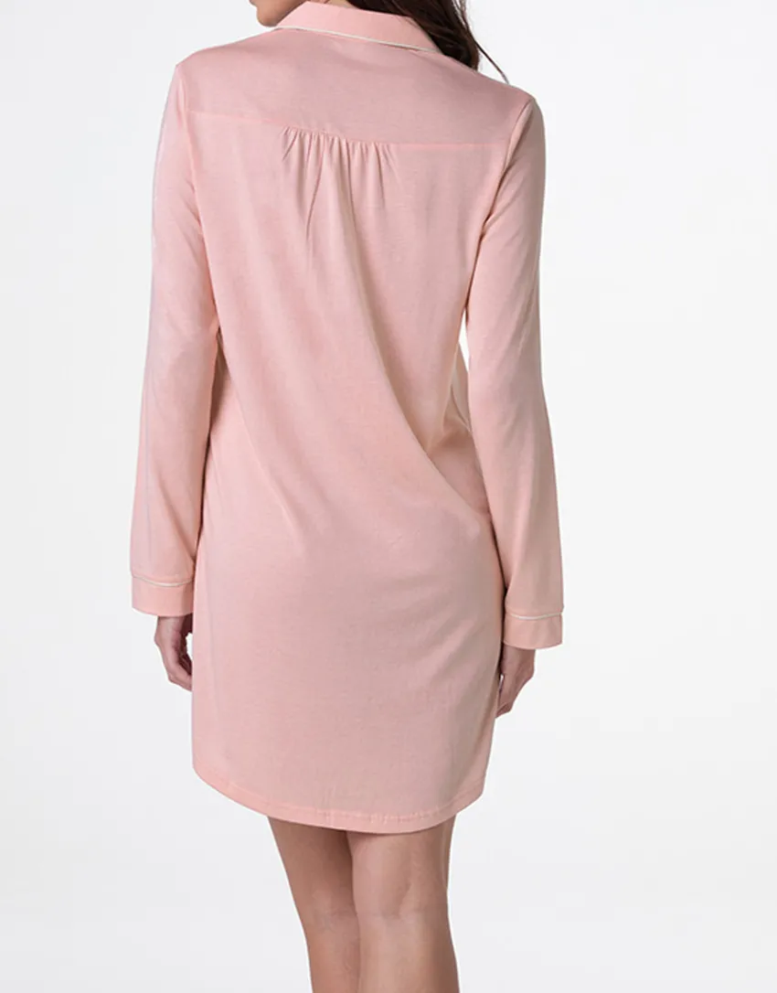 Donna LOVABLE Camicie Da Notte-Camicia da notte aperta manica lunga in Cotone Modal, REF# L0E9O