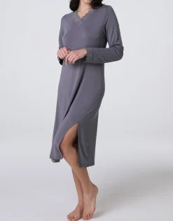 Donna LOVABLE Camicie Da Notte-Camicia da Notte Lunga scollo a V Elegant Modal, aciteREF# L0EHN