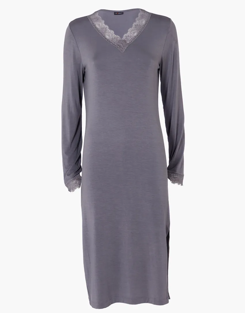 Donna LOVABLE Camicie Da Notte-Camicia da Notte Lunga scollo a V Elegant Modal, aciteREF# L0EHN