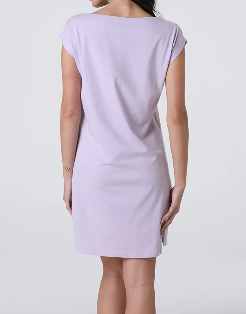 Donna LOVABLE Camicie Da Notte-Camicia da Notte Manica Corta in Jersey, lillaREF# L0EHK