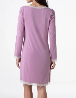 Donna LOVABLE Camicie Da Notte-Camicia da notte scollo a V manica lunga in Modal, REF# L0DMW