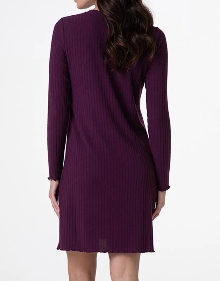 Donna LOVABLE Camicie Da Notte-Camicia da Notte Serafino Manica Lunga a Costine, REF# L0DN2