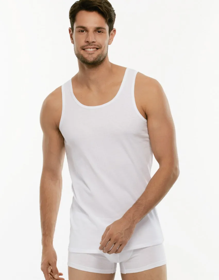 Uomo LOVABLE Canotte E Smanicati-Canotta 100% Pure Cotton in cotoneREF# 05XQ