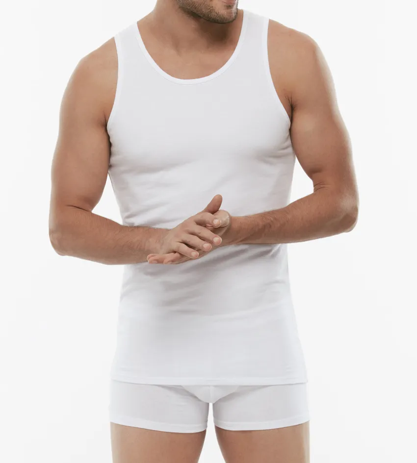 Uomo LOVABLE Canotte E Smanicati-Canotta Cotton Stretch in cotone elasticizzato, REF# L05XV