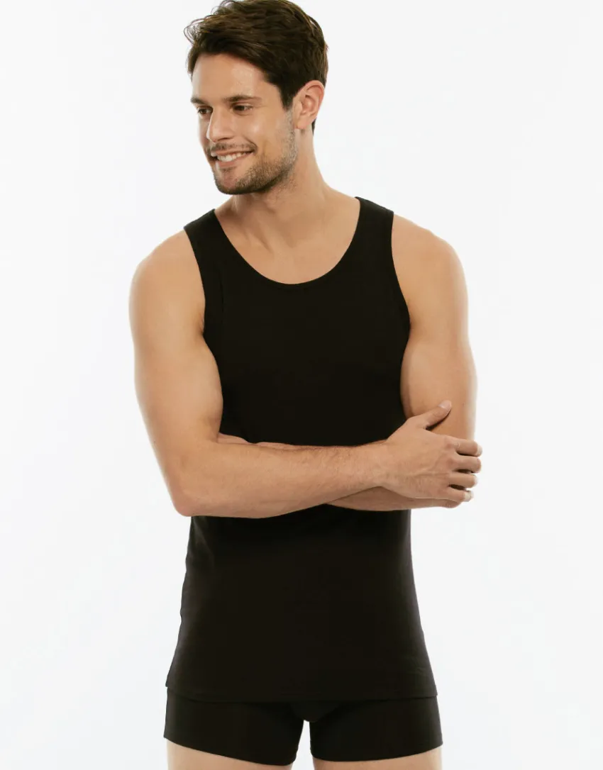 Uomo LOVABLE Canotte E Smanicati-Canotta Cotton Stretch in cotone elasticizzato, REF# L05XV