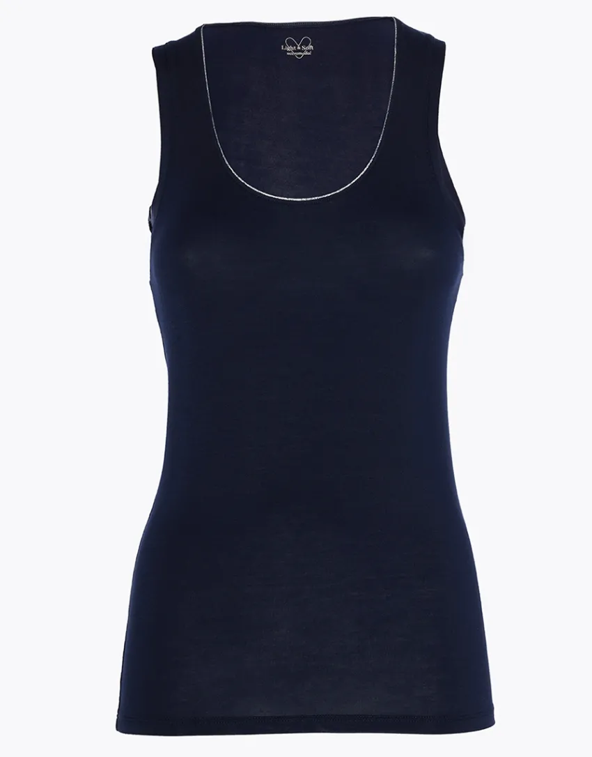 Donna LOVABLE Top E Smanicati-Canotta Scollo Tondo Micromodal, REF# L0EEL