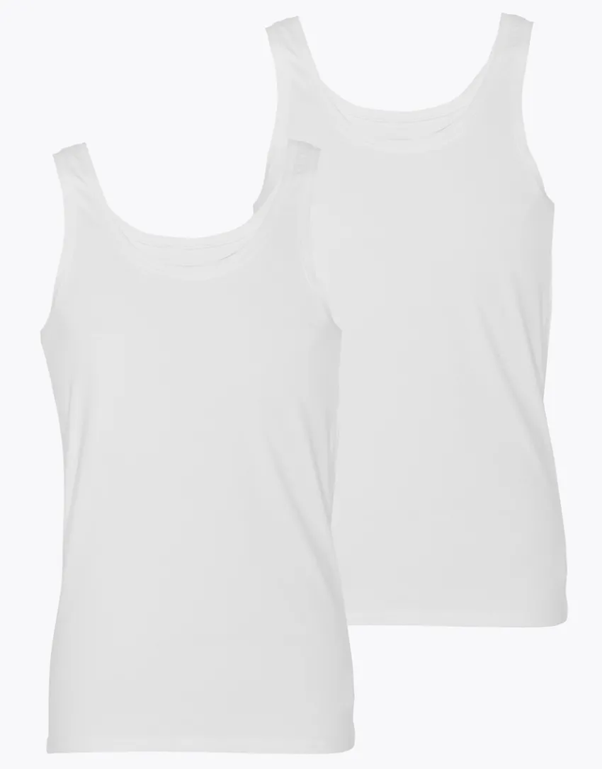 Uomo LOVABLE Canotte E Smanicati-Canotta uomo in cotone biologico, confezione x2 REF# L0BAO