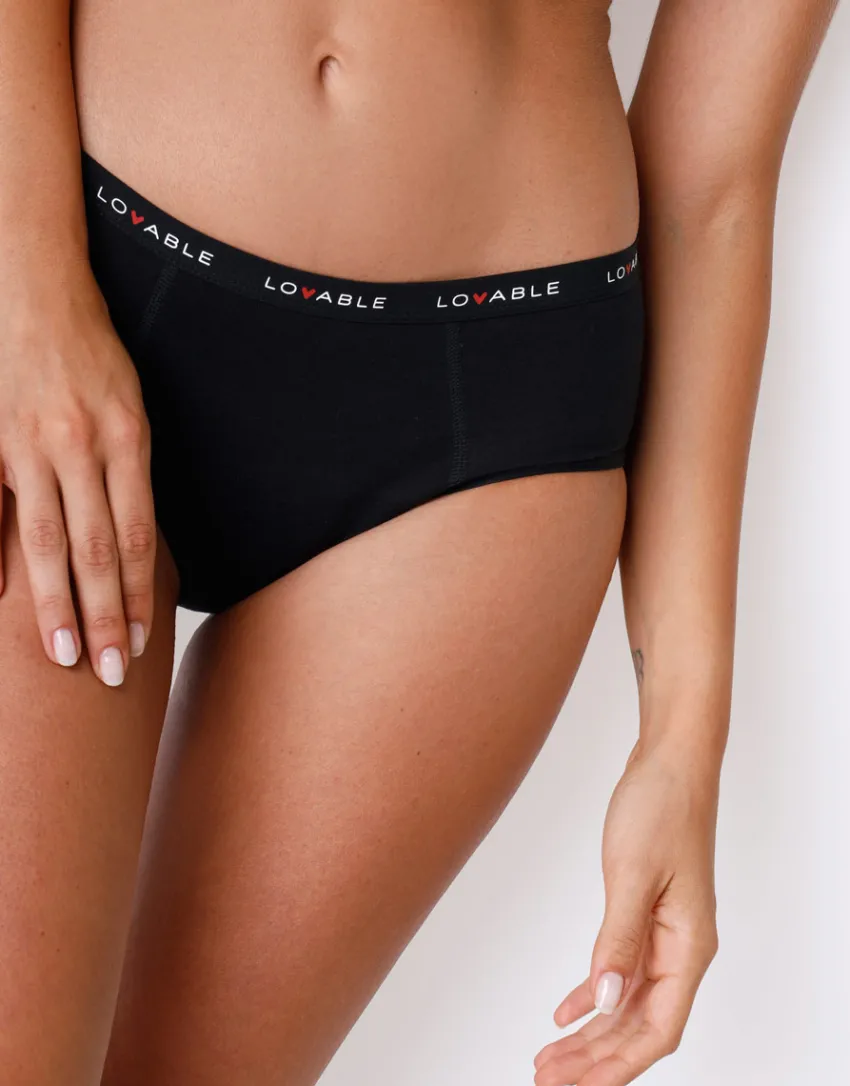 Donna LOVABLE Slip Da Ciclo Lavabili|Culotte-Culotte da ciclo lavabile flusso abbondante in cotone biologico certificato, REF# L0AYB