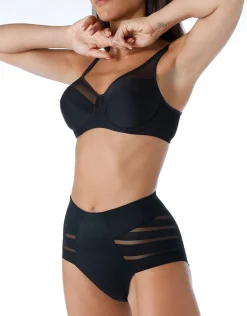 Donna LOVABLE Guaine-Guaina Vita Media Fancy Shaping in microfibra modellante e tulle, REF# L00IT