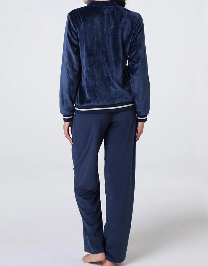 Donna LOVABLE Homewear|Pigiami Donna-Homewear Aperto in Pelliccetta e Pile, REF# L0E9M