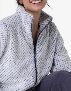 Donna LOVABLE Homewear|Pigiami Donna-Homewear Aperto in Pelliccetta jacquard e Micropile, REF# L0DNF