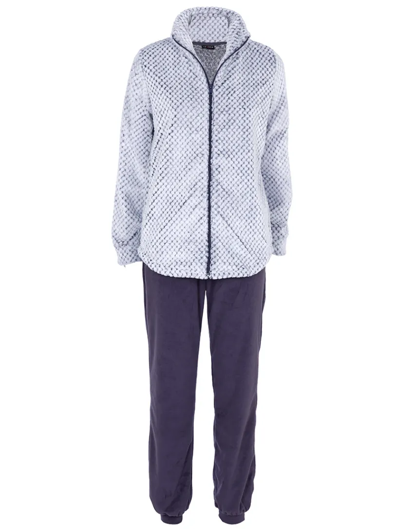 Donna LOVABLE Homewear|Pigiami Donna-Homewear Aperto in Pelliccetta jacquard e Micropile, REF# L0DNF