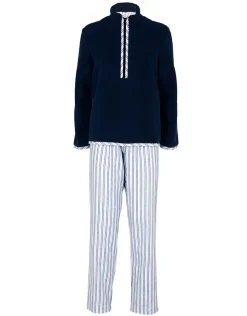 Donna LOVABLE Homewear|Pigiami Donna-Homewear Chiuso con mezza Zip in Flanella e Pelliccetta, REF# L0DNK