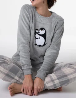 Donna LOVABLE Homewear|Pigiami Donna-Homewear Chiuso in Pelliccetta e Pile, REF# L0E9K