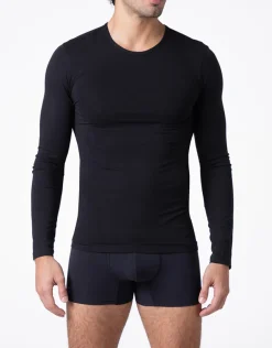 Uomo LOVABLE T-Shirt-Maglia girocollo manica lunga Warm Sensation in Stretch Cotton, REF# L041Z