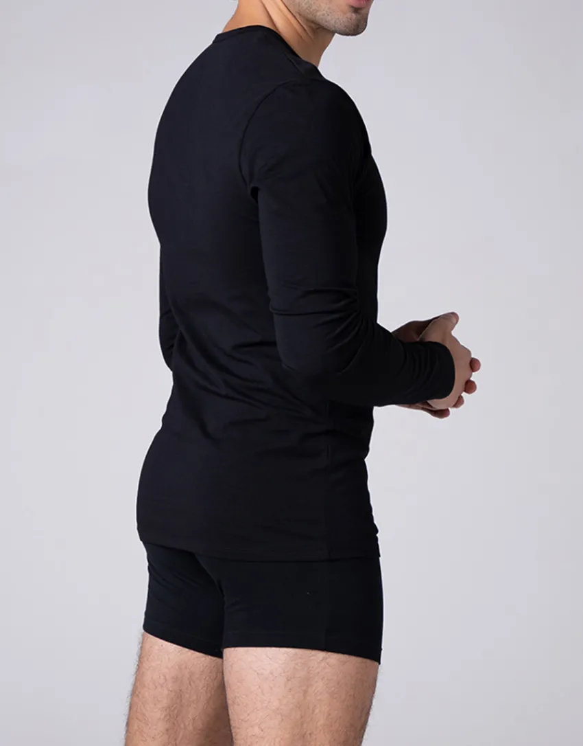 Uomo LOVABLE T-Shirt-Maglia Manica Lunga scollo a V Cool Sensation in Stretch Cotton, REF# L0DGQ