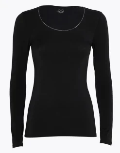 Donna LOVABLE Maglie-Maglia Manica Lunga Scollo Ampio Micromodal, REF# L0EEI