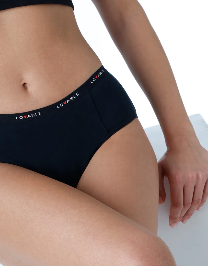 Donna LOVABLE Slip Da Ciclo Lavabili|Culotte-NUOVA Culotte da ciclo lavabile in cotone biologico certificato, colore , flusso abbondanteREF# L0DPL