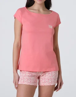 Donna LOVABLE Pigiami Donna-Pigiama Corto in Jersey, REF# L0EHX