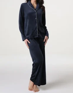 Donna LOVABLE Homewear|Pigiami Donna-Pigiama Lungo aperto in Ciniglia, REF# L0ELI