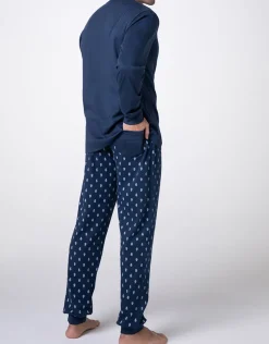 Uomo LOVABLE Pigiami-Pigiama Lungo Collo Serafino Interlock, REF# L0DLY