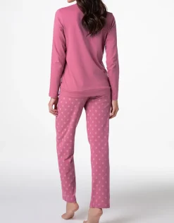 Donna LOVABLE Pigiami Donna-Pigiama Lungo Girocollo in Interlock, rosa blushREF# L0E9X