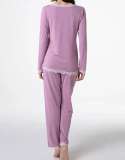Donna LOVABLE Pigiami Donna-Pigiama Lungo scollo a V in Modal, REF# L0DMV