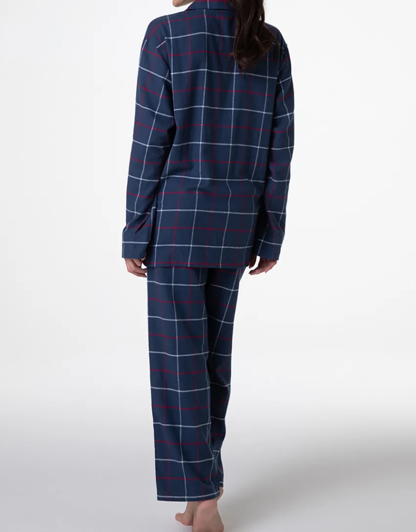 Donna LOVABLE Pigiami Donna|Pigiami-Pigiama Unisex lungo aperto in flanella, REF# L0DNS