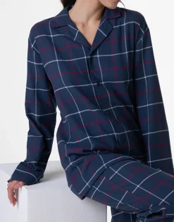 Donna LOVABLE Pigiami Donna|Pigiami-Pigiama Unisex lungo aperto in flanella, REF# L0DNS