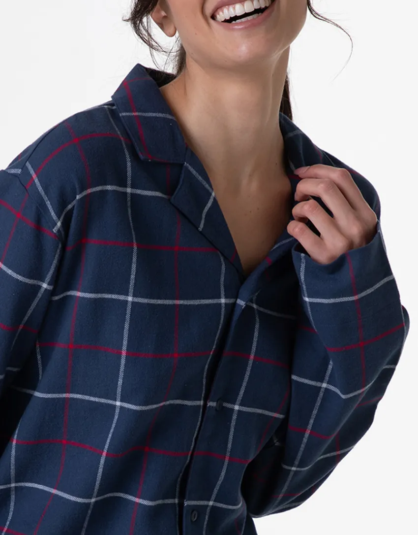 Donna LOVABLE Pigiami Donna|Pigiami-Pigiama Unisex lungo aperto in flanella, REF# L0DNS