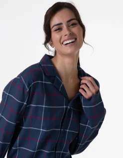 Donna LOVABLE Pigiami Donna|Pigiami-Pigiama Unisex lungo aperto in flanella, REF# L0DNS