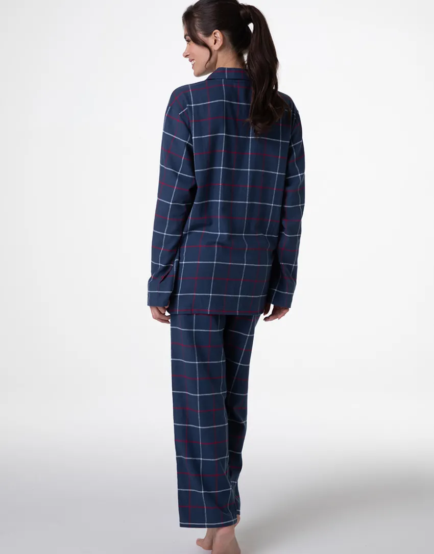 Donna LOVABLE Pigiami Donna|Pigiami-Pigiama Unisex lungo aperto in flanella, REF# L0DNS