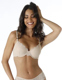 Donna LOVABLE Coppa F|Coppa E-Reggiseno con ferretto So Lacy in pizzo, nudeREF# L0DZH