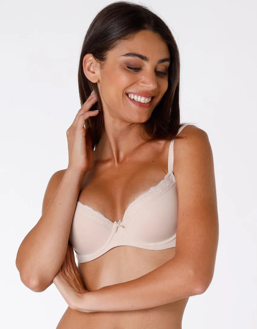 Donna LOVABLE Coppa D|Coppa C-Reggiseno ferretto balconette leggermente imbottito Sensual Touch , in morbida microfibra. Comfort estremoREF# 4142