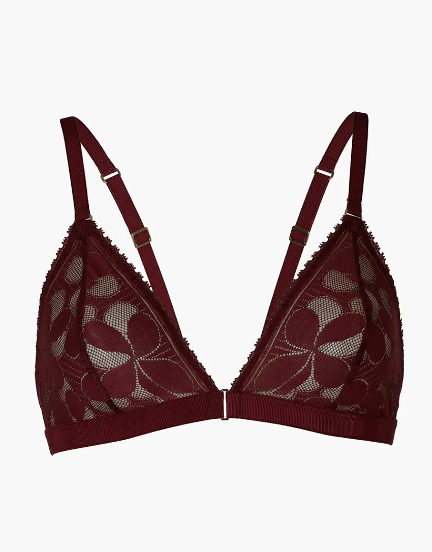 Donna LOVABLE Triangolo|Senza Ferretto-Reggiseno Triangolo Senza Ferretto Art Flower Lace in pizzo, REF# L0EGR