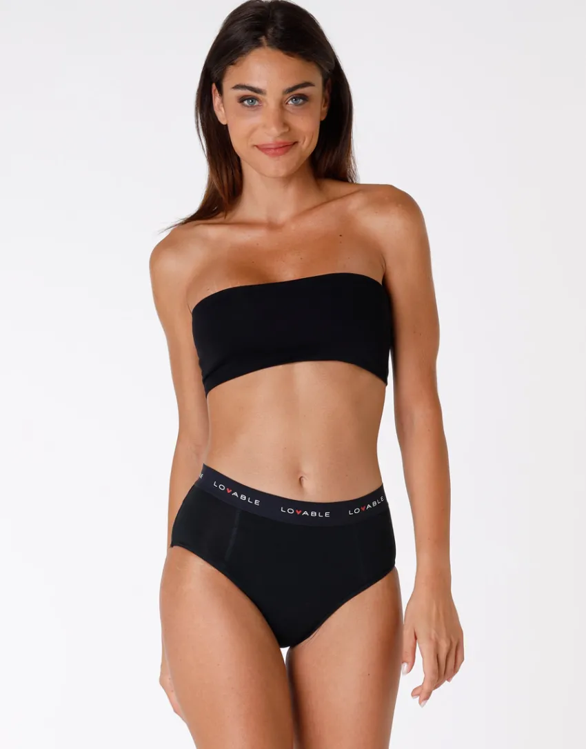 Donna LOVABLE Slip Da Ciclo Lavabili|Slip-Slip alto da ciclo lavabile flusso medio in cotone biologico certificato, REF# L0CLX