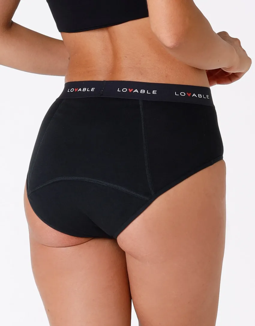 Donna LOVABLE Slip Da Ciclo Lavabili|Slip-Slip alto da ciclo lavabile flusso medio in cotone biologico certificato, REF# L0CLX