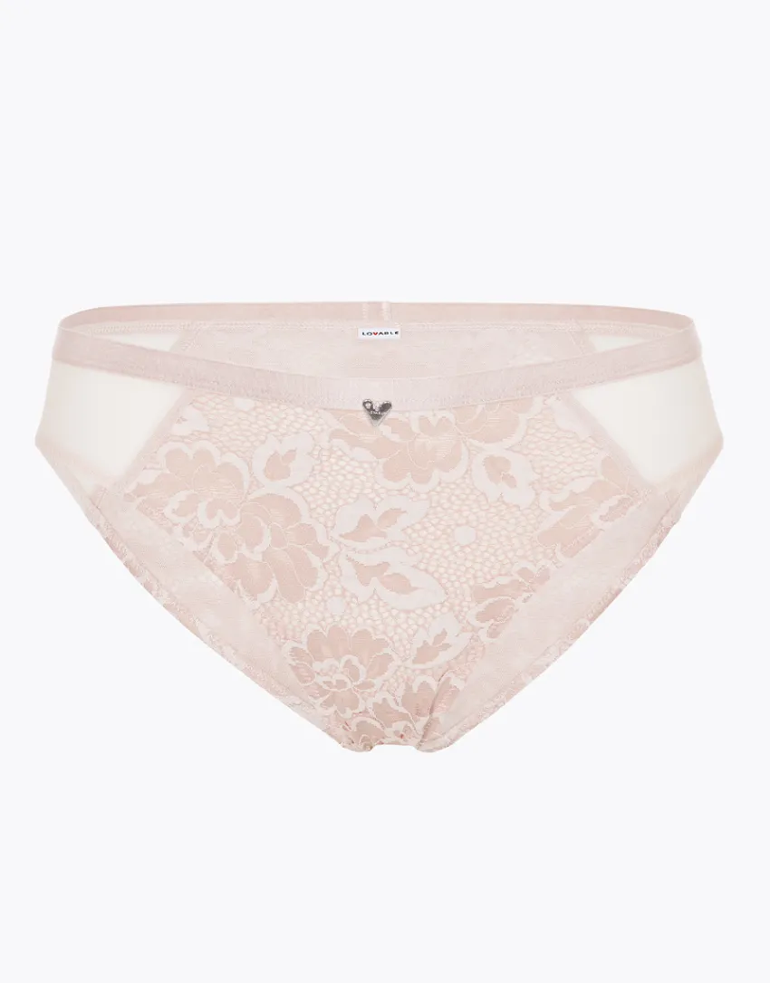 Donna LOVABLE Slip-Slip Anniversary Lace in pizzo riciclato e tulle, cipriaREF# L0CCG