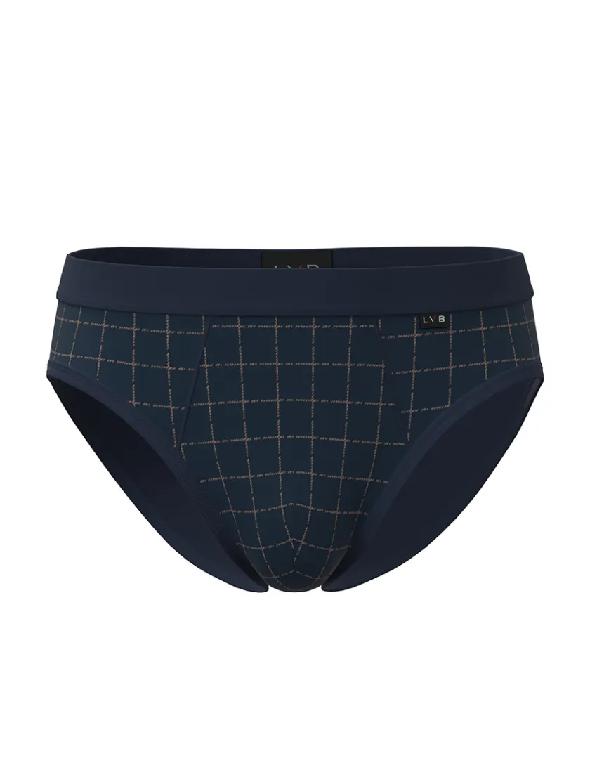 Uomo LOVABLE Slip-Slip Casual Stretch Cotton, blu check cognacREF# L0DL3