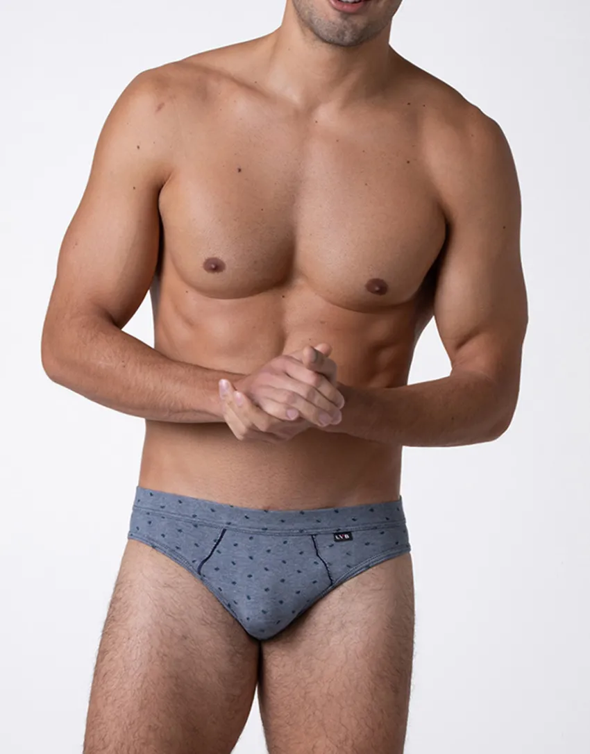 Uomo LOVABLE Slip-Slip Classic Cotton Modal, blu stampa alberiREF# L0E9U