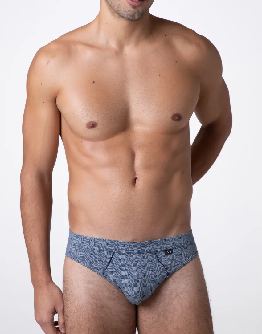 Uomo LOVABLE Slip-Slip Classic Cotton Modal, blu stampa alberiREF# L0E9U