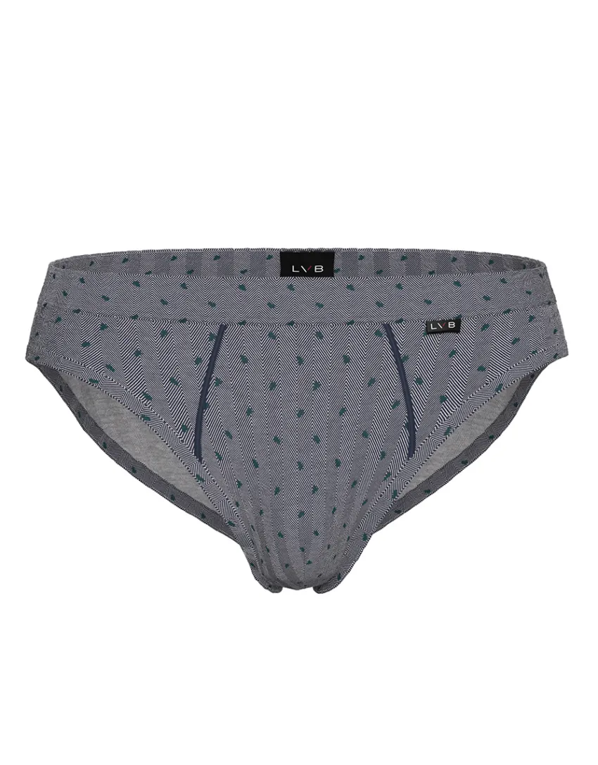 Uomo LOVABLE Slip-Slip Classic Cotton Modal, blu stampa alberiREF# L0E9U
