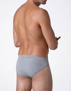 Uomo LOVABLE Slip-Slip Classic Cotton Modal, grigio stampa alberiREF# L0E9U